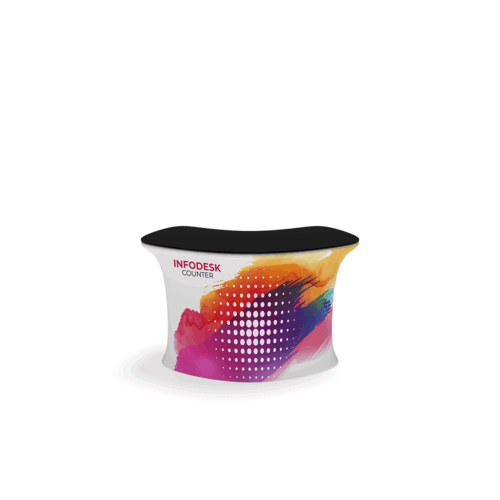 WaveLine InfoDesk Counter - Convex Curved - 68.4" x 26.9" x 39.4"