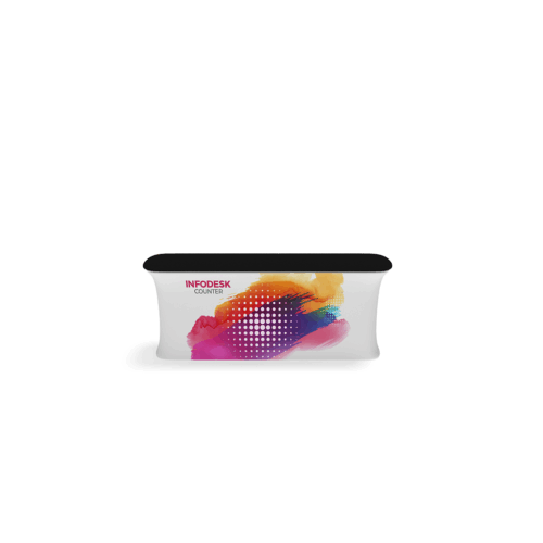 WaveLine InfoDesk Counter - Straight - 92.6" x 19.2" x 39.4"