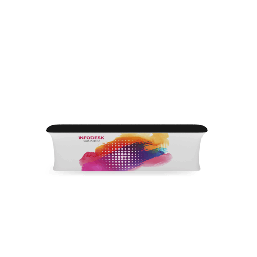 WaveLine InfoDesk Counter - Straight - 141.2" x 19.2" x 39.4"
