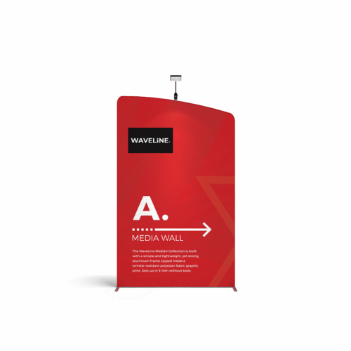 WaveLine® Display Wall A - Left - Hardware with Double-Sided Print