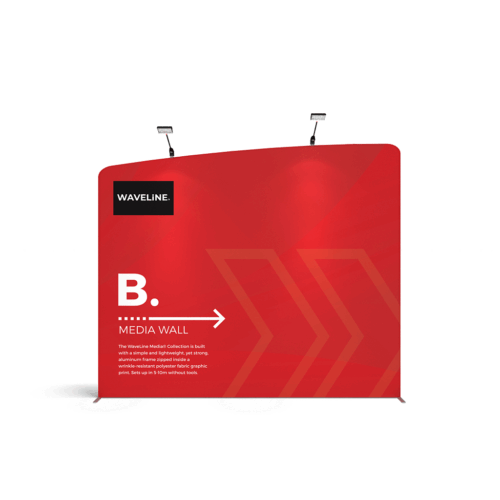 WaveLine® Display Wall B - Left - Hardware with Double-Sided Print
