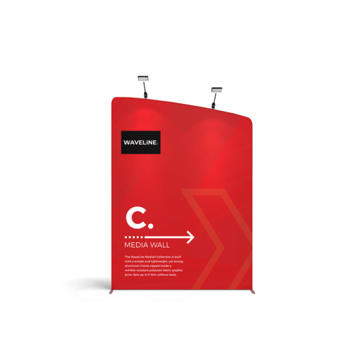 WaveLine® Display Wall C - Left - Hardware with Double-Sided Print