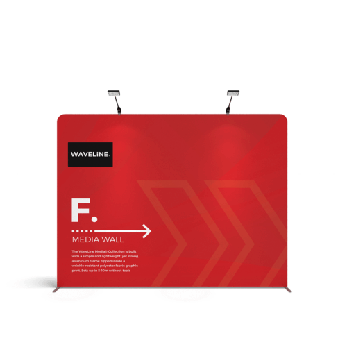 WaveLine® Display Wall F - Hardware with Double-Sided Print