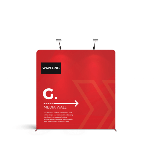 WaveLine® Display Wall G - Hardware with Double-Sided Print