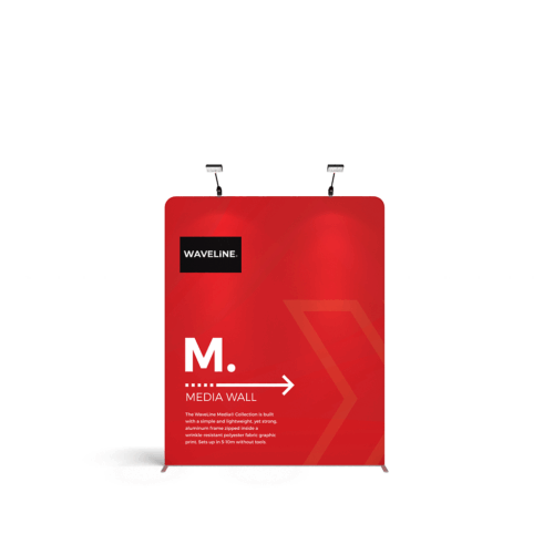 WaveLine® Display Wall M - Hardware with Double-Sided Print