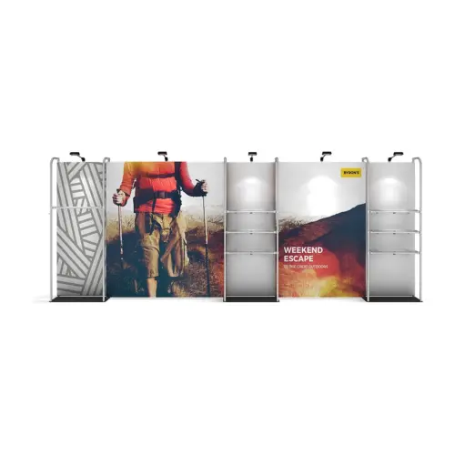 WaveLine Merchandiser kit with shelves, lights and graphic panels