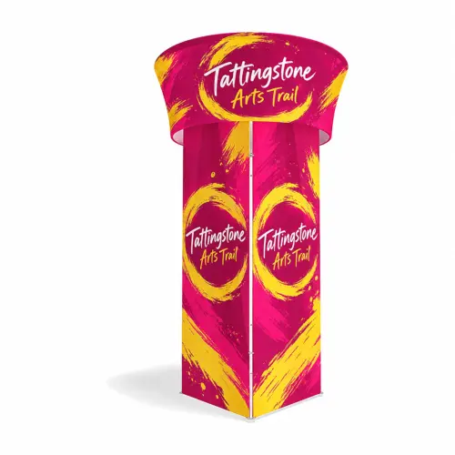 WaveLine® Square Blimp Tower with 10' x 48" Tapered Tube Blimp, shown with example artwork