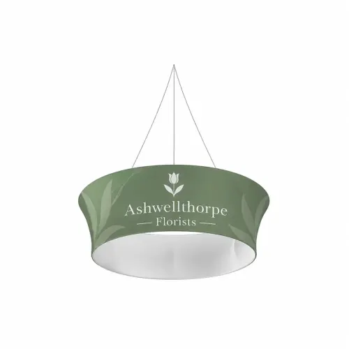 WaveLine Tapered Tube Blimp - Double-Sided Graphic - 10ft x 48in, shown with example artwork