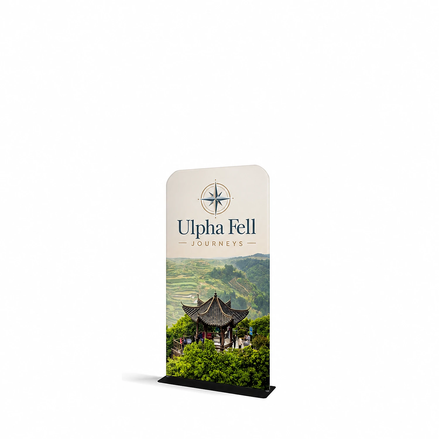 WaveLine® Tension Banner - Round Corners - Double-Sided - 913x1524mm, shown with example artwork