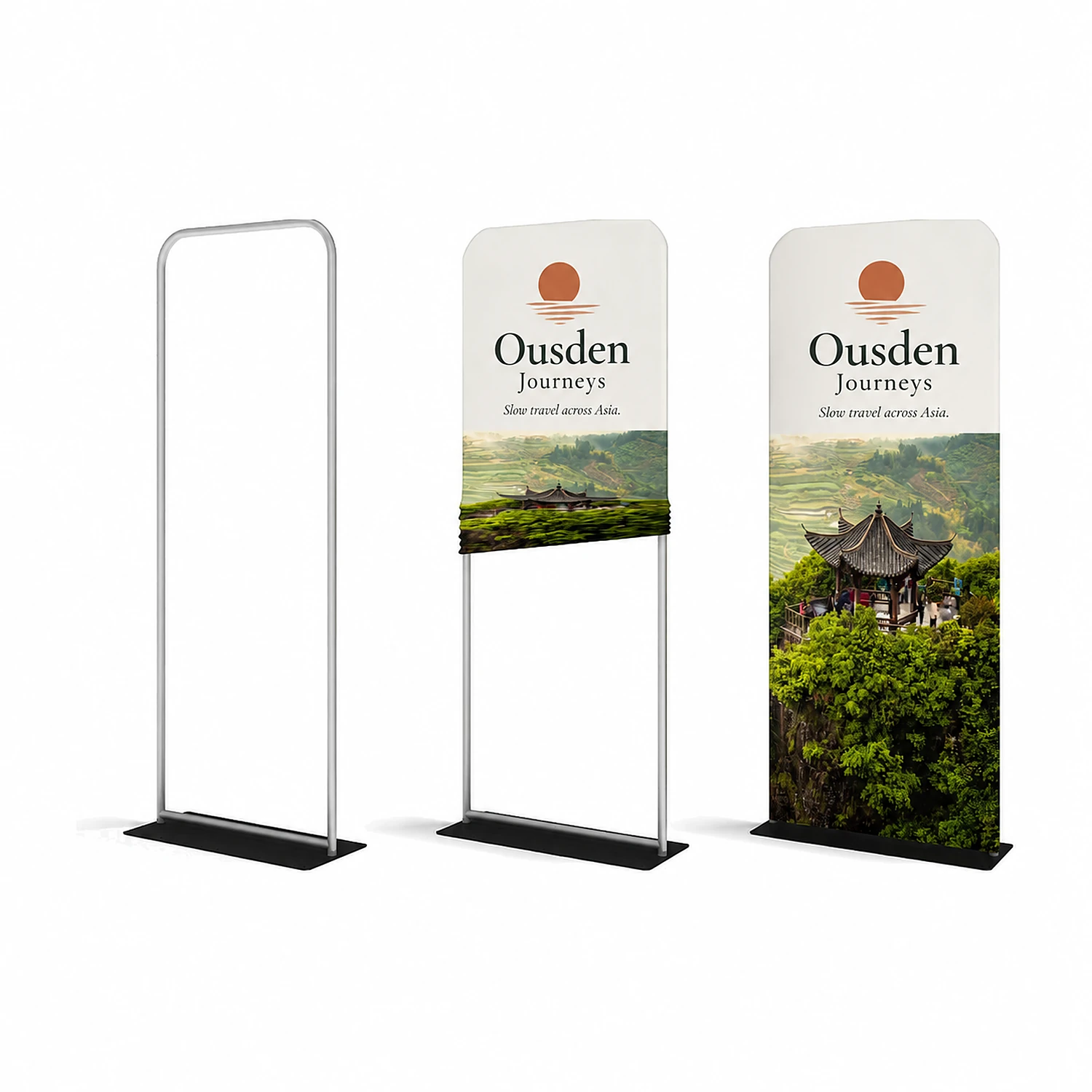 WaveLine® Tension Banner - Round Corners - Double-Sided - 913x2950mm, shown with example artwork