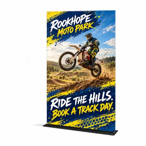 WaveLine® Tension Banner - Square Corners - Double-Sided - 1200x1524mm, shown with example artwork