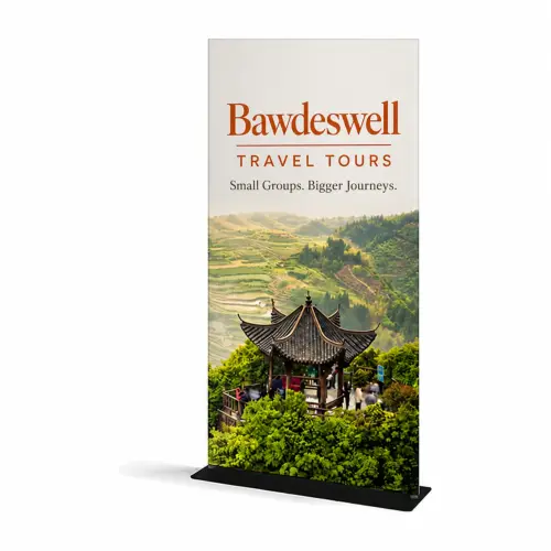 WaveLine® Tension Banner - Square Corners - Double-Sided - 913x1524mm, shown with example artwork