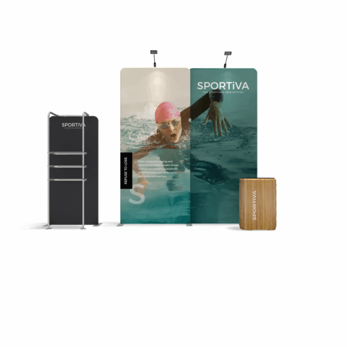 WaveLine Media® WLMII Tension Fabric Display Kit 03 - Double-Sided