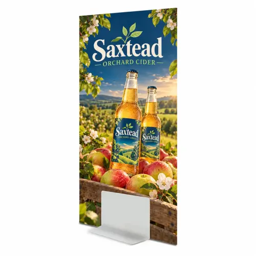 Wedge Rigid Banner - 1500mm x 1000mm x 10mm Foamex, shown with example artwork