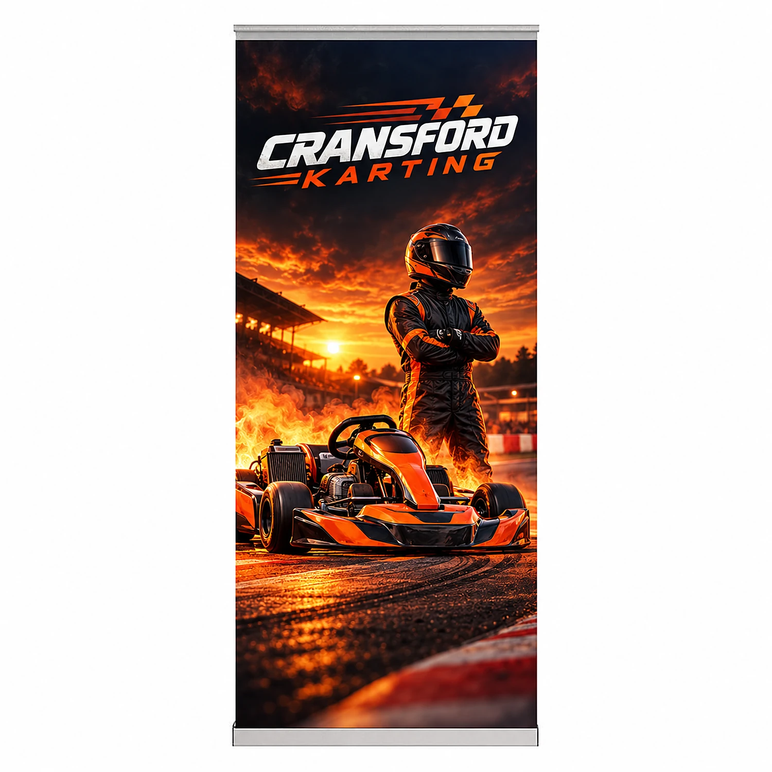 Defender Roller Banner - 800mm, shown with example artwork