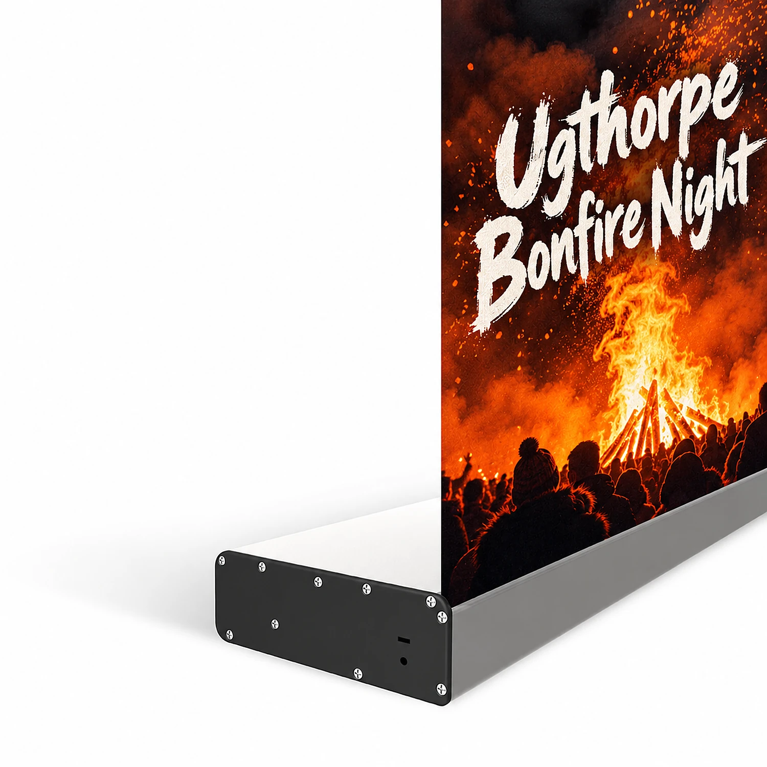 Defender Roller Banner - 800mm, shown with example artwork