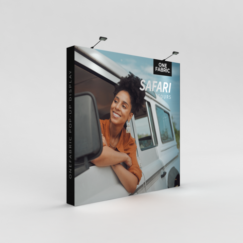 One Fabric Pop-Up Display - Straight With End Caps - Single-Sided