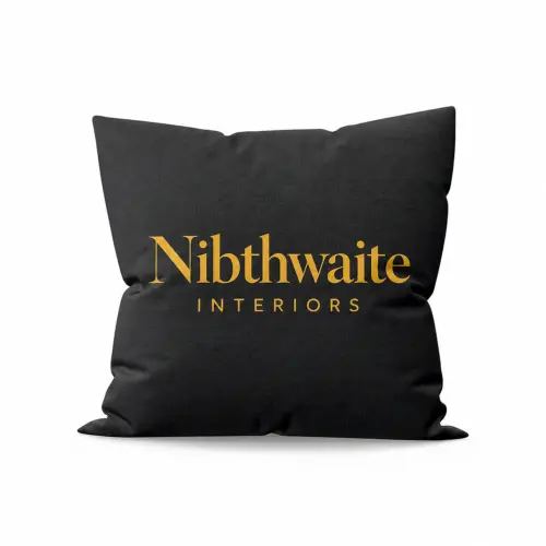 Outdoor Printed Cushion - 400mm x 400mm, shown with example artwork