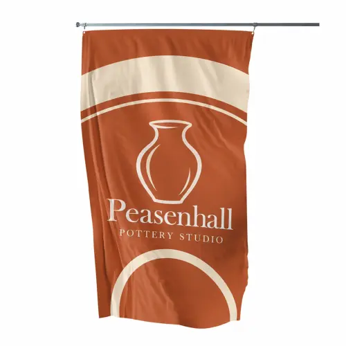 Printed Flag - Knitted Polyester - Single-Sided - 6ft x 4ft, shown with example artwork