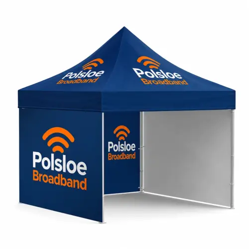 The Complete Gazebo - Double-Sided Printed Walls - 3m x 3m, shown with example artwork