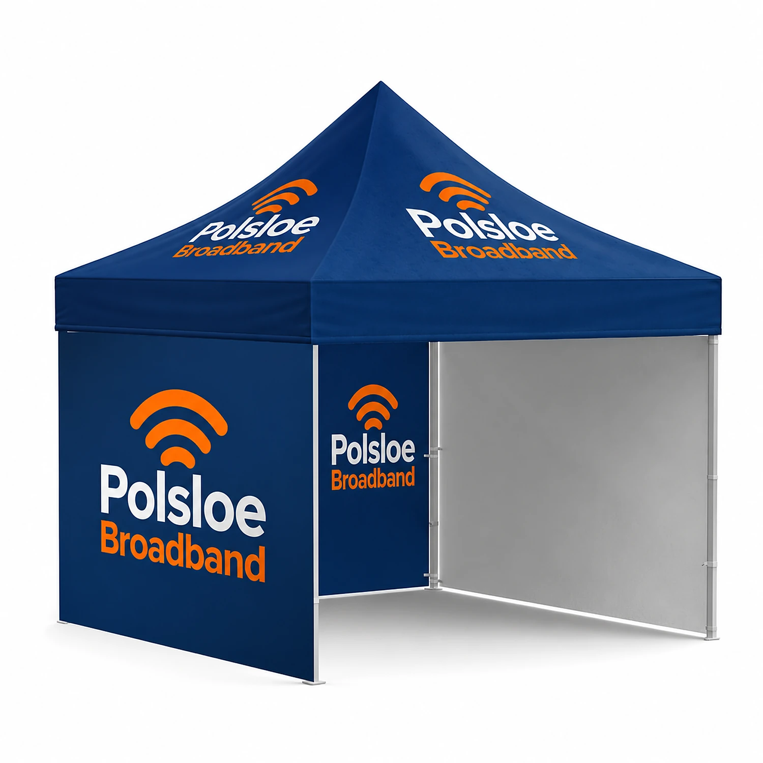 The Complete Gazebo - Double-Sided Printed Walls - 3m x 3m, shown with example artwork