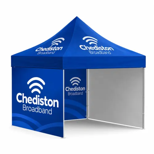 The Complete Gazebo - Double-Sided Printed Walls - 3m x 6m, shown with example artwork