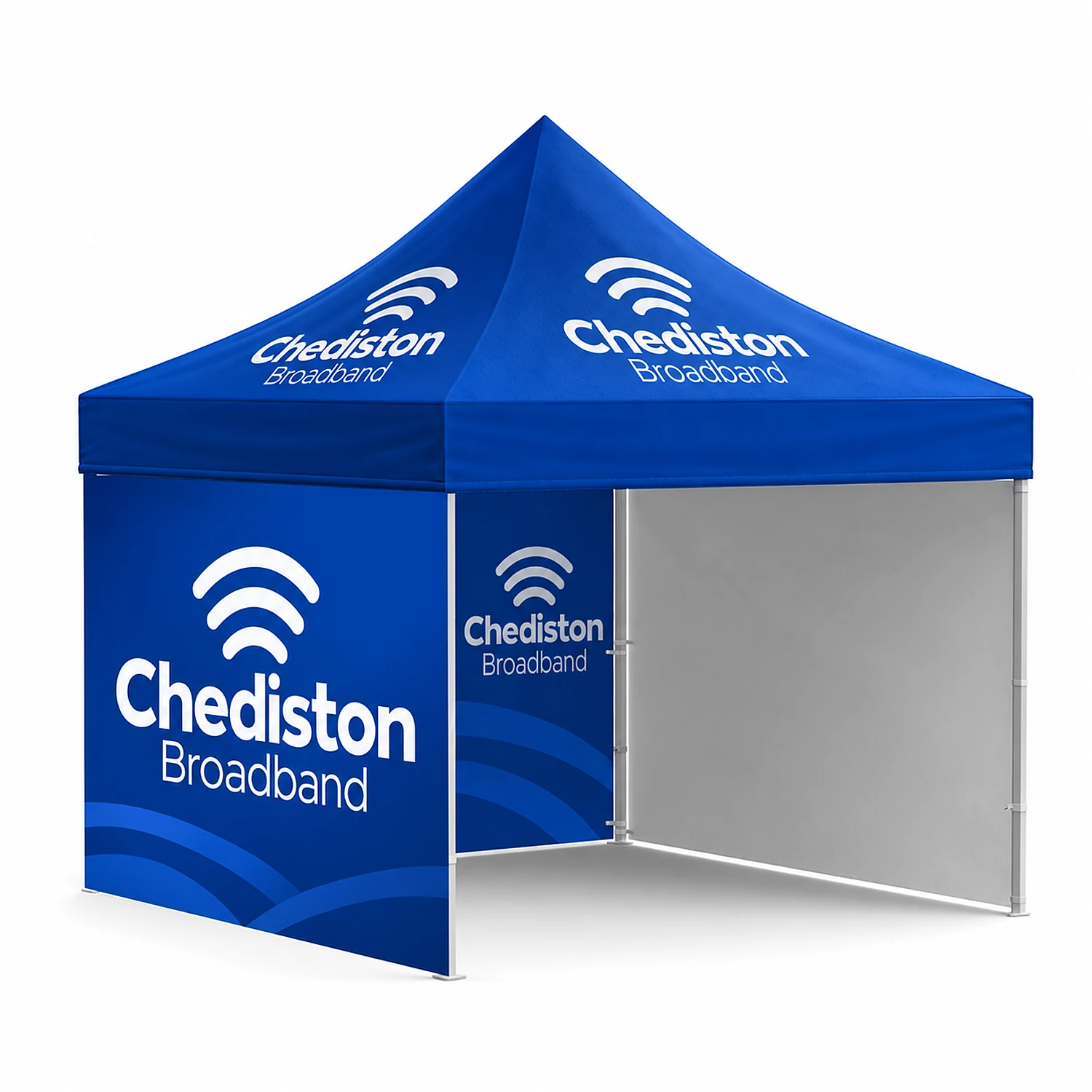 The Complete Gazebo - Double-Sided Printed Walls - 3m x 6m, shown with example artwork
