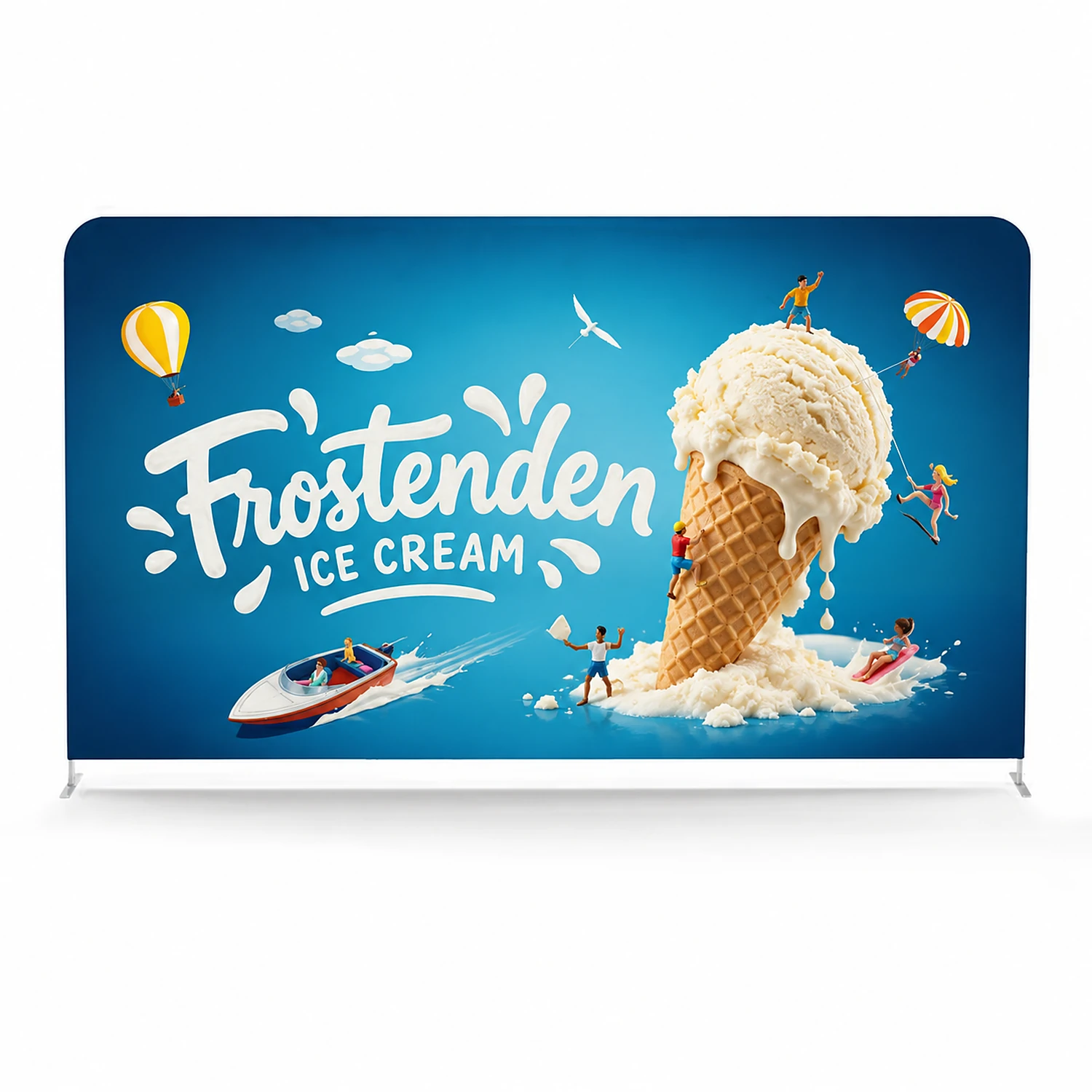 Wedge Rigid Banner - 10mm Foamex - 1000 x 600 mm - Double-Sided, shown with example artwork