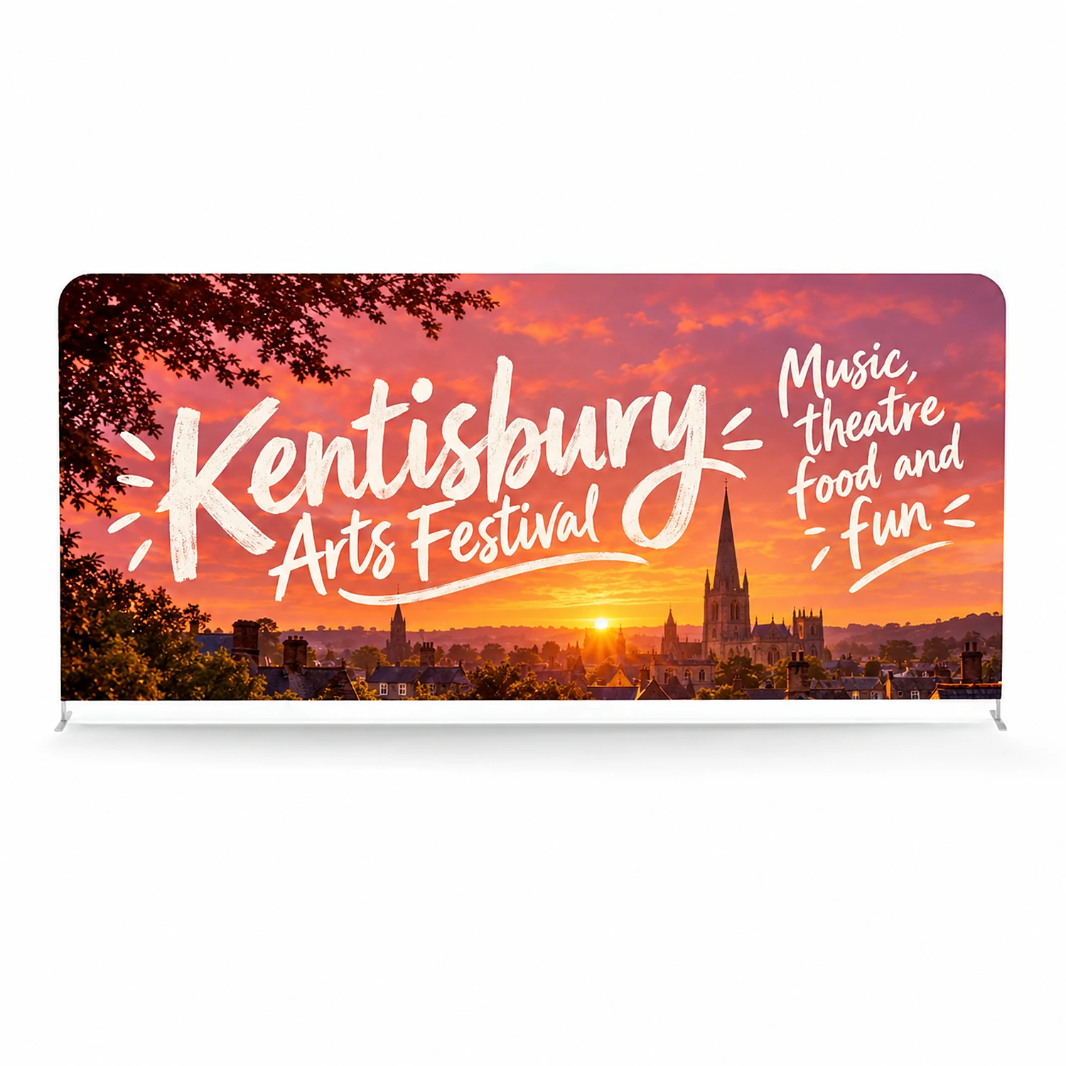Wedge Rigid Banner - 10mm Foamex - 1000 x 600 mm - Double-Sided, shown with example artwork