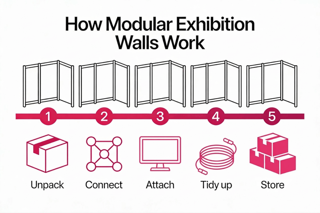 how modular exhibition walls work