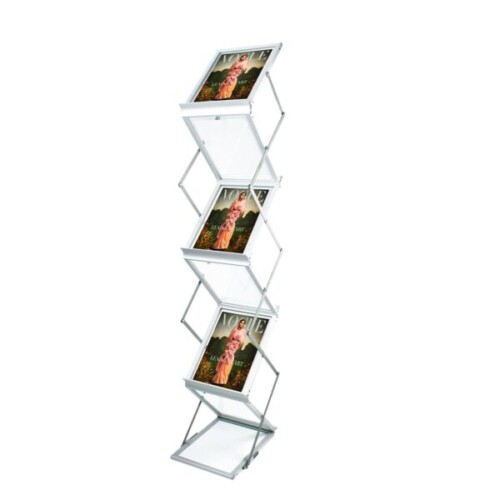 a4 zig zag literature stand 1540mm x 275mm x 365mm