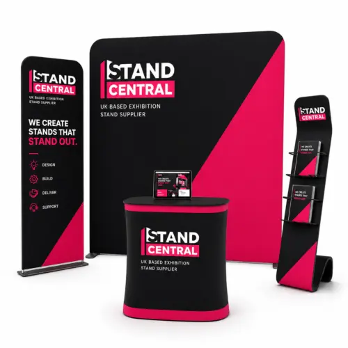 complete exhibition stand starter kit – 3×3 w/ lit stand