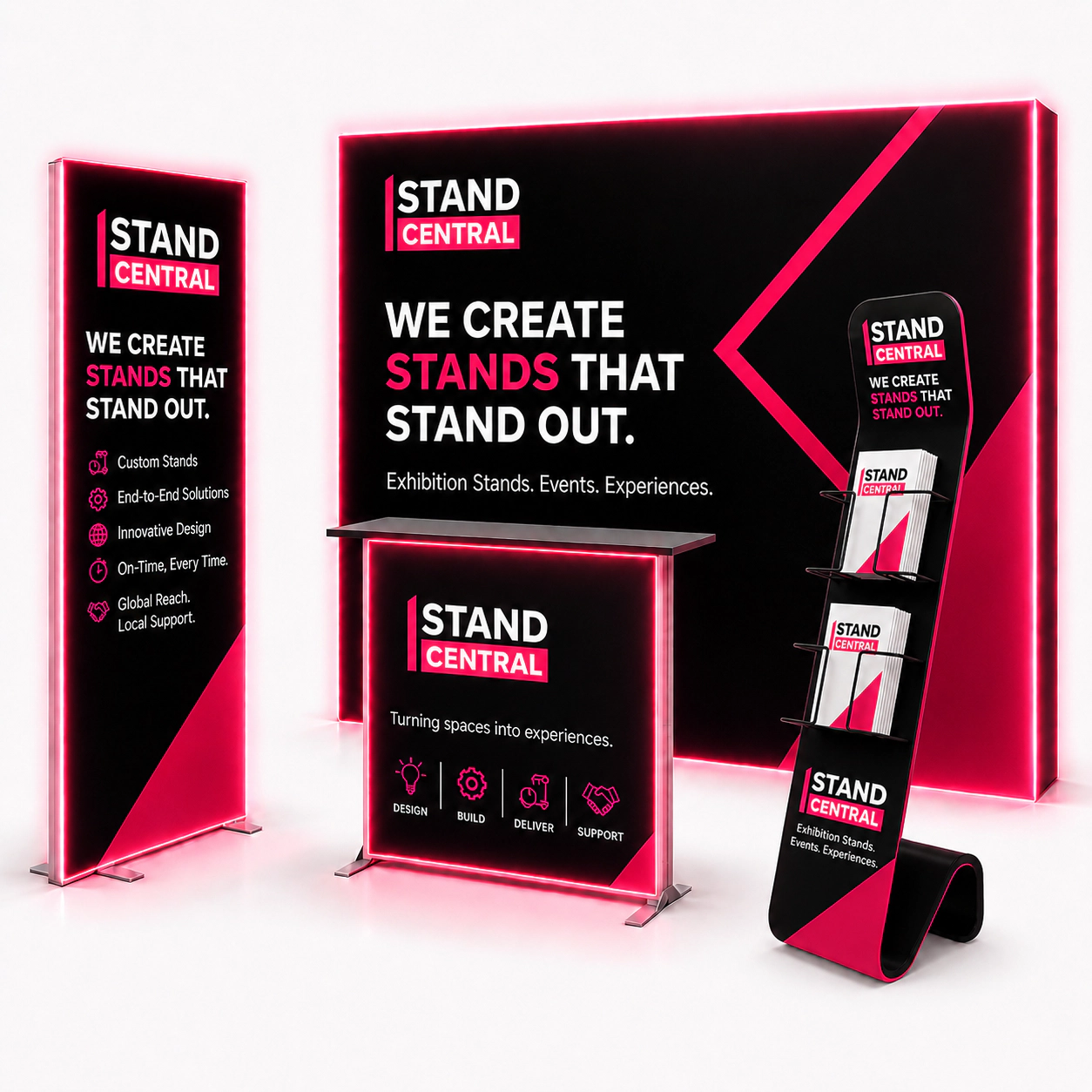 complete exhibition stand led kit – 3×3 w/ lit stand
