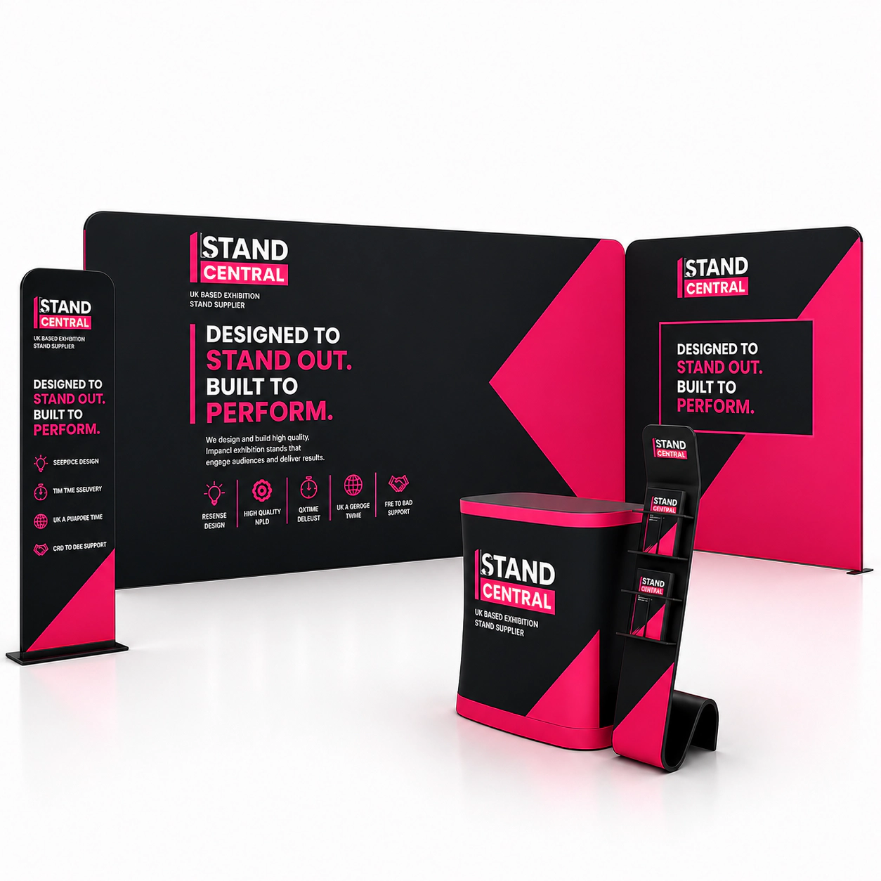 complete exhibition stand starter xl kit – 3×6 w/ lit stand