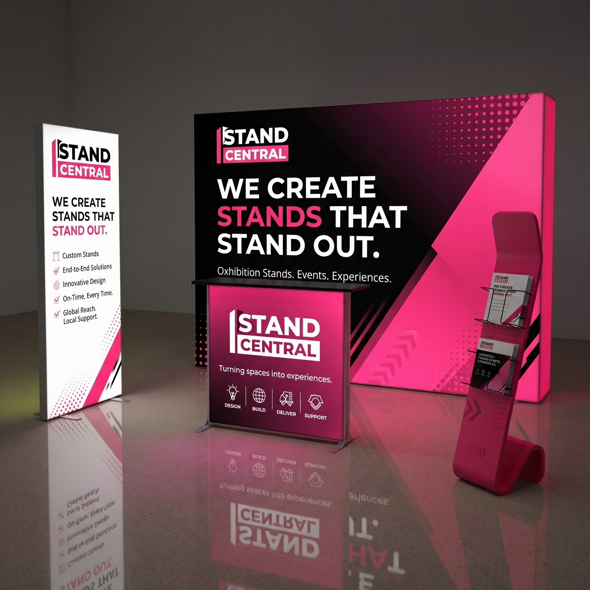 stand central exhibition stand kit 3 – spotlight 3x3 led