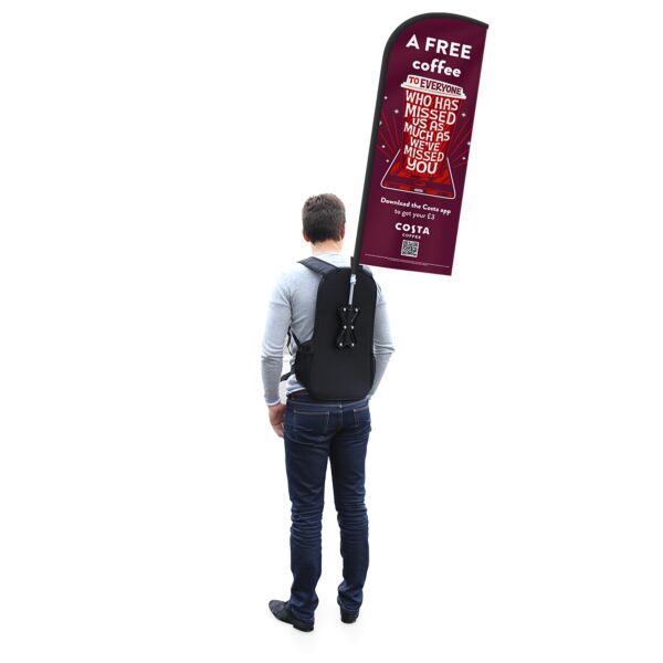feather backpack flag and kit, single sided