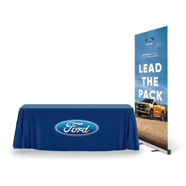 850mm expovision roller banner & 1780mm x 2780mm tablecloth bundle