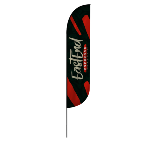 2.4m fibreglass bold flag and pole kit, double sided