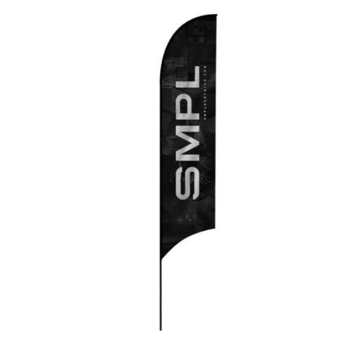 5.2m fibreglass curve flag and pole kit, double sided