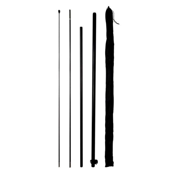 2.4m fibreglass curve flag and pole kit, single sided