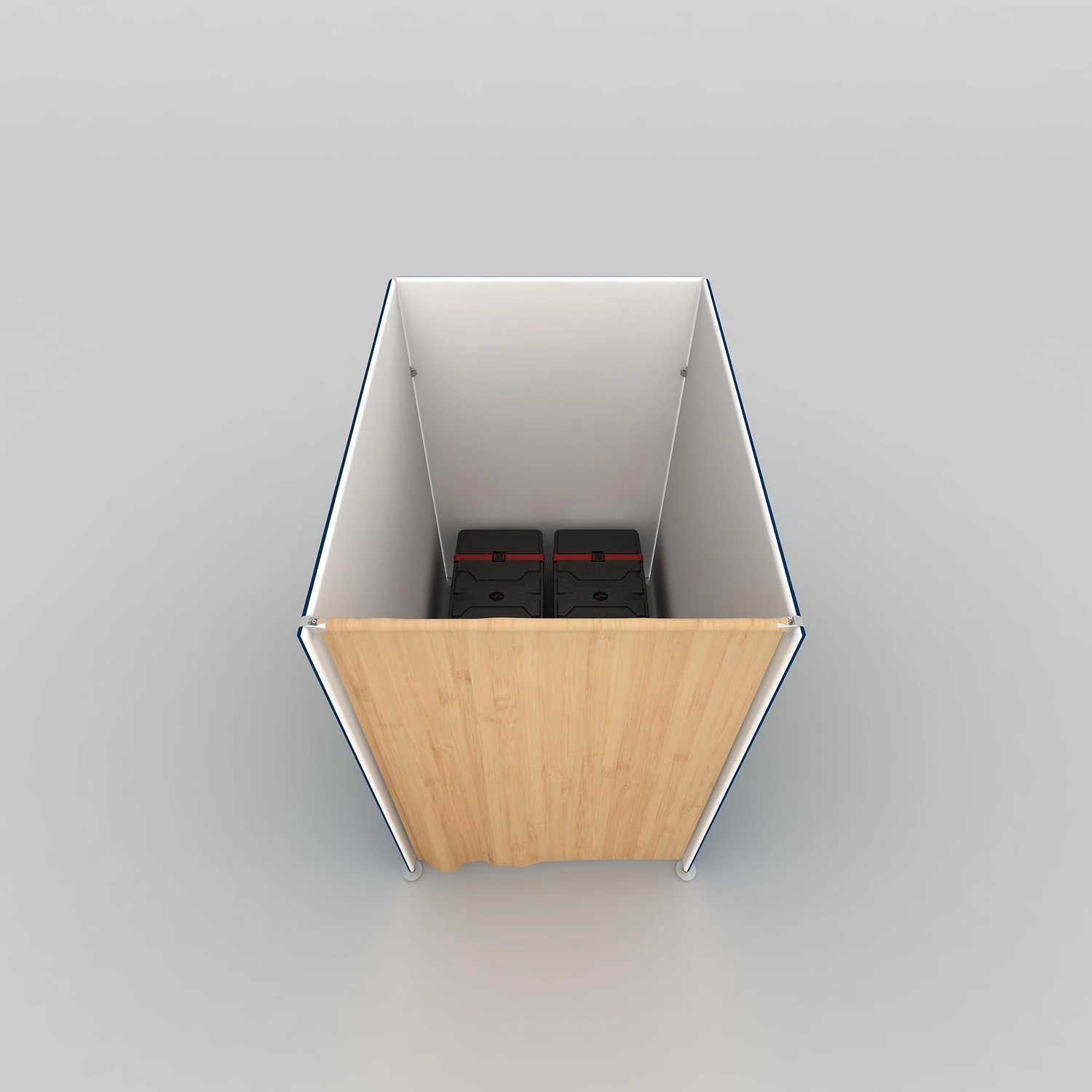 7ft WaveLine Media STOR NE, top view into the storage room with the door closed