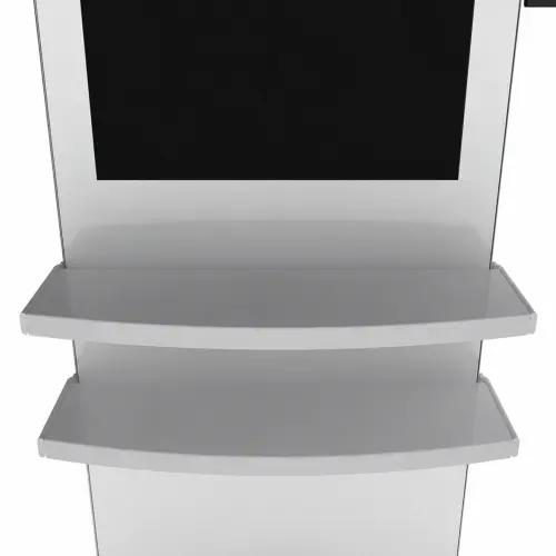 Blade Rectangular Shelf rectangular shelves fitted to the kiosk