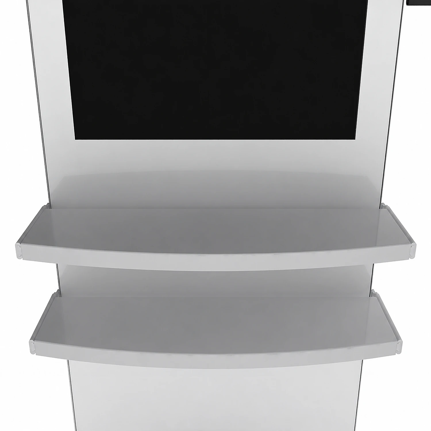 Blade Rectangular Shelf rectangular shelves fitted to the kiosk