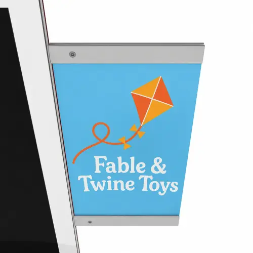 Blade Side Bar with Banner Print side bar with printed banner fitted to the kiosk