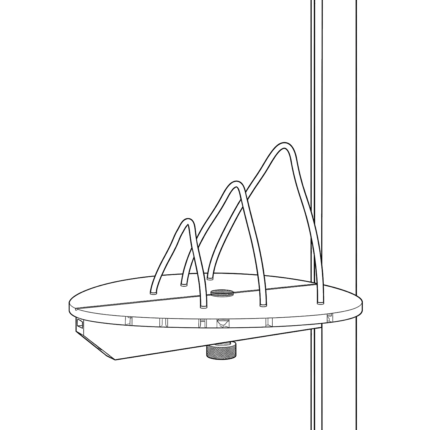 Kiosk brochure holder line drawing