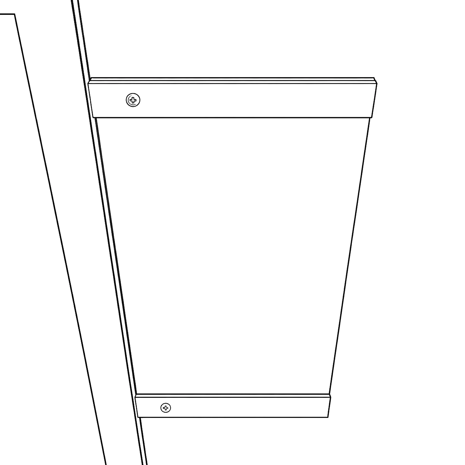 Kiosk side bar with banner line drawing