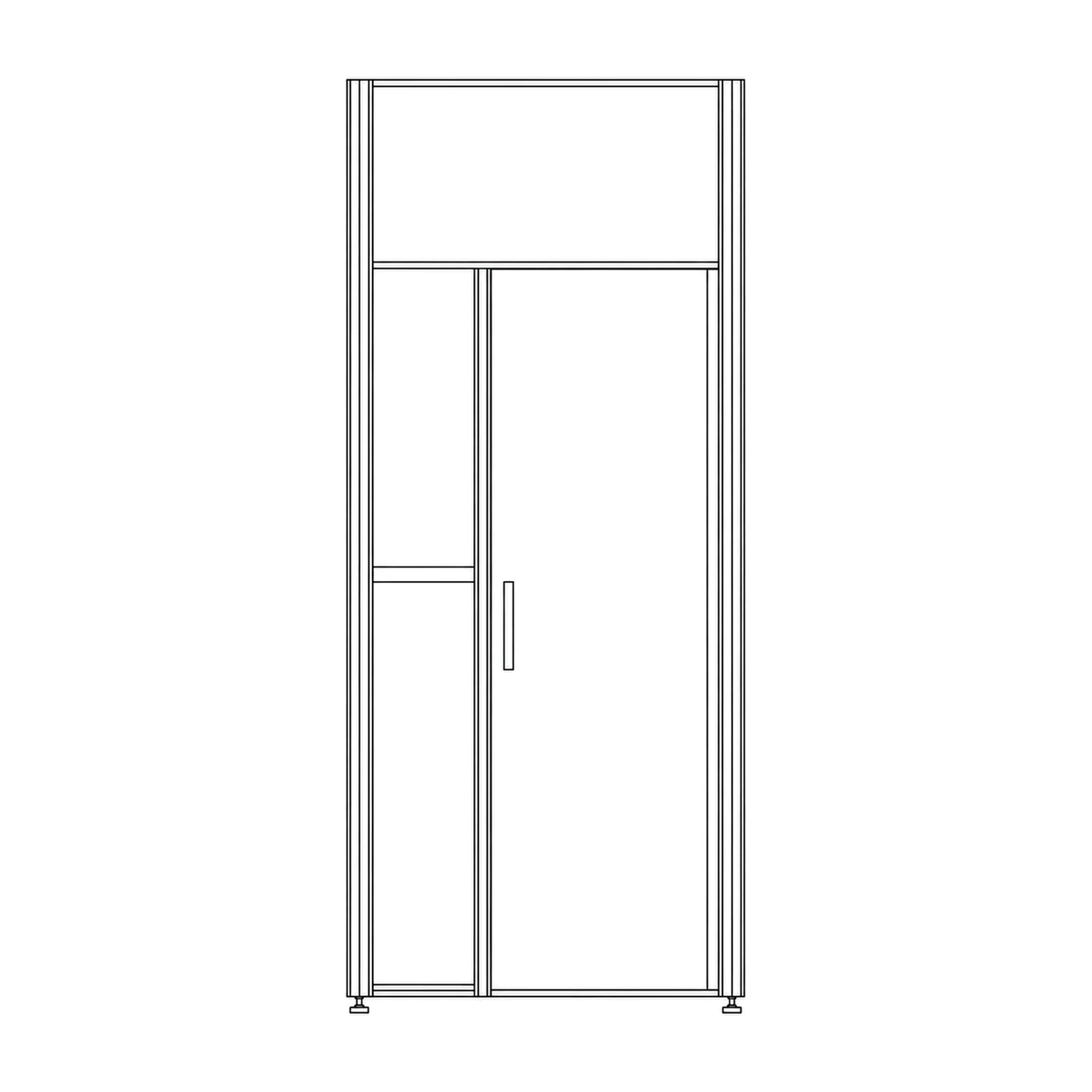 1.05m x 2.5m Vector Storeroom Module line drawing