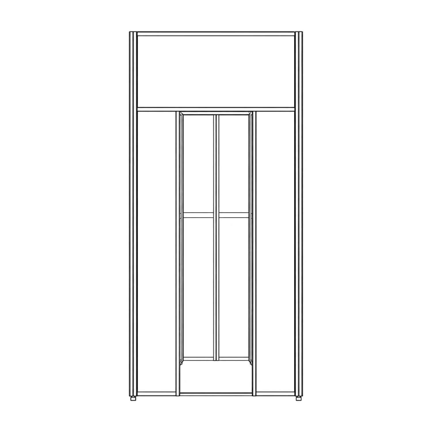 1.05m x 2.5m Vector Three-Sided Storeroom Module line drawing