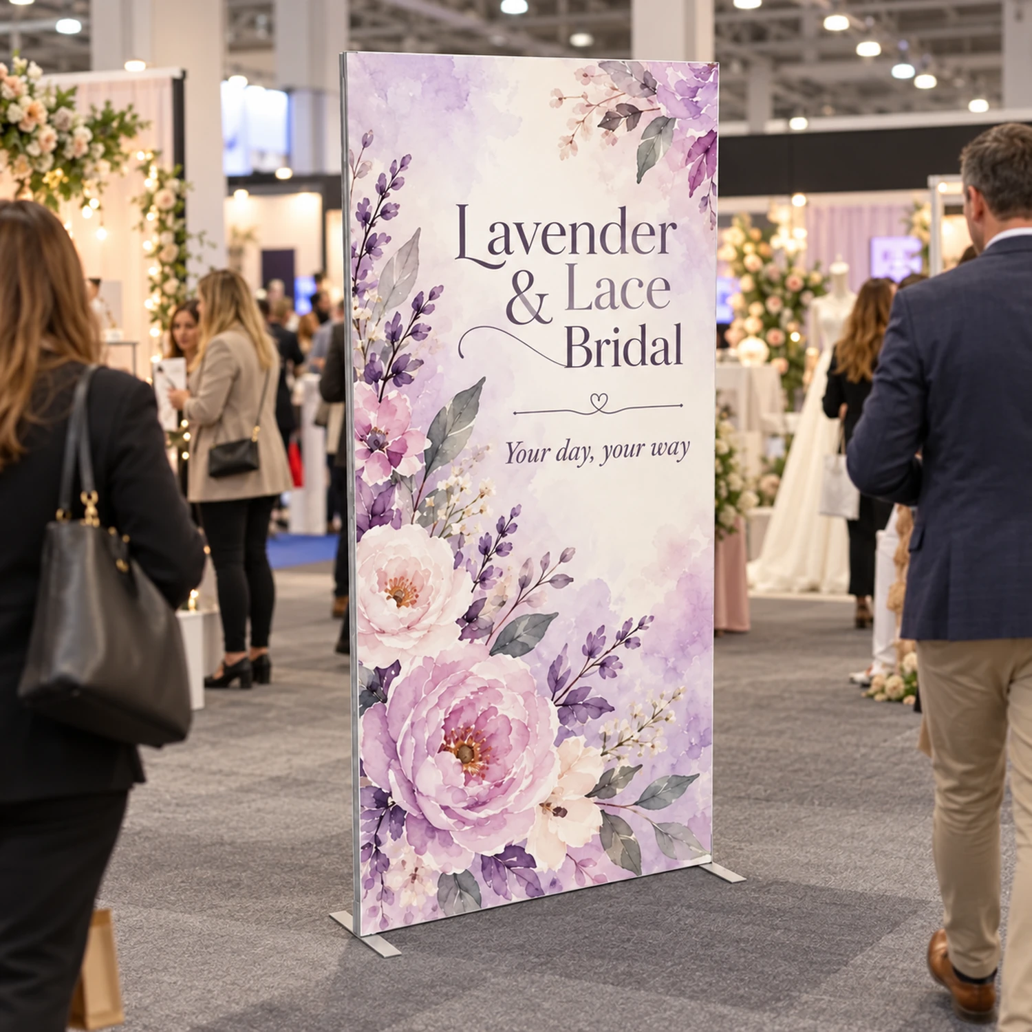 1.2m x 2.4m Fastframe SEG Fabric Frame in use at an event