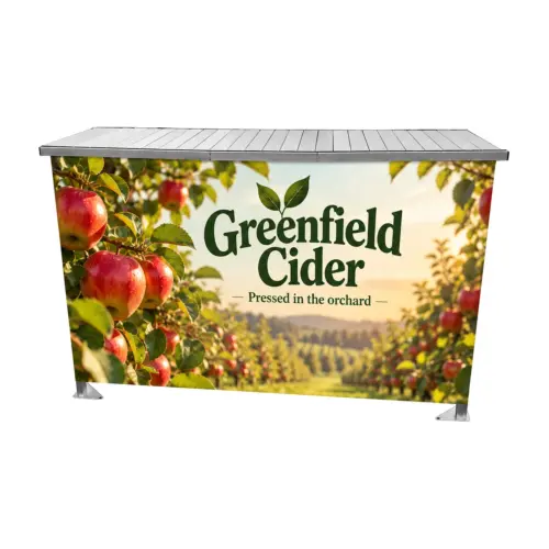 1.45m Zoom Printed Outdoor Event Table with example artwork